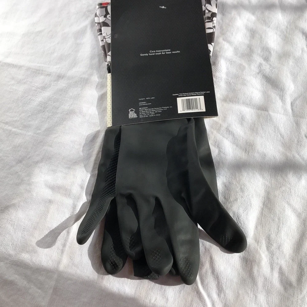 Disney Minnie Mouse Black Latex Cleaning Gloves One size fits most - Picture 5 of 5